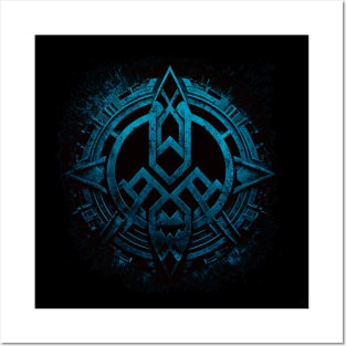 Metallic blue symbol Posters and Art